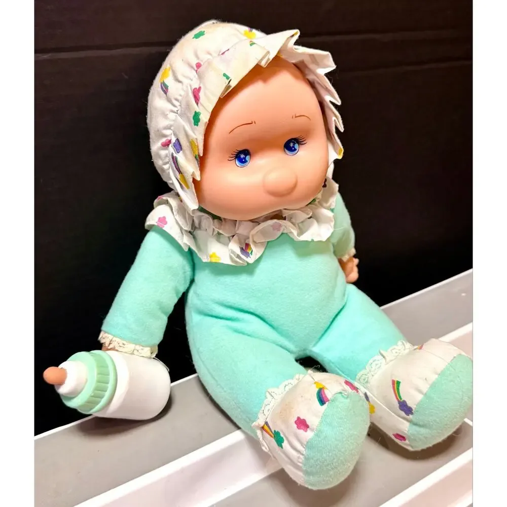 1998 Goldberger Lollipalooza baby doll soft body rubber face bonnet blue starry